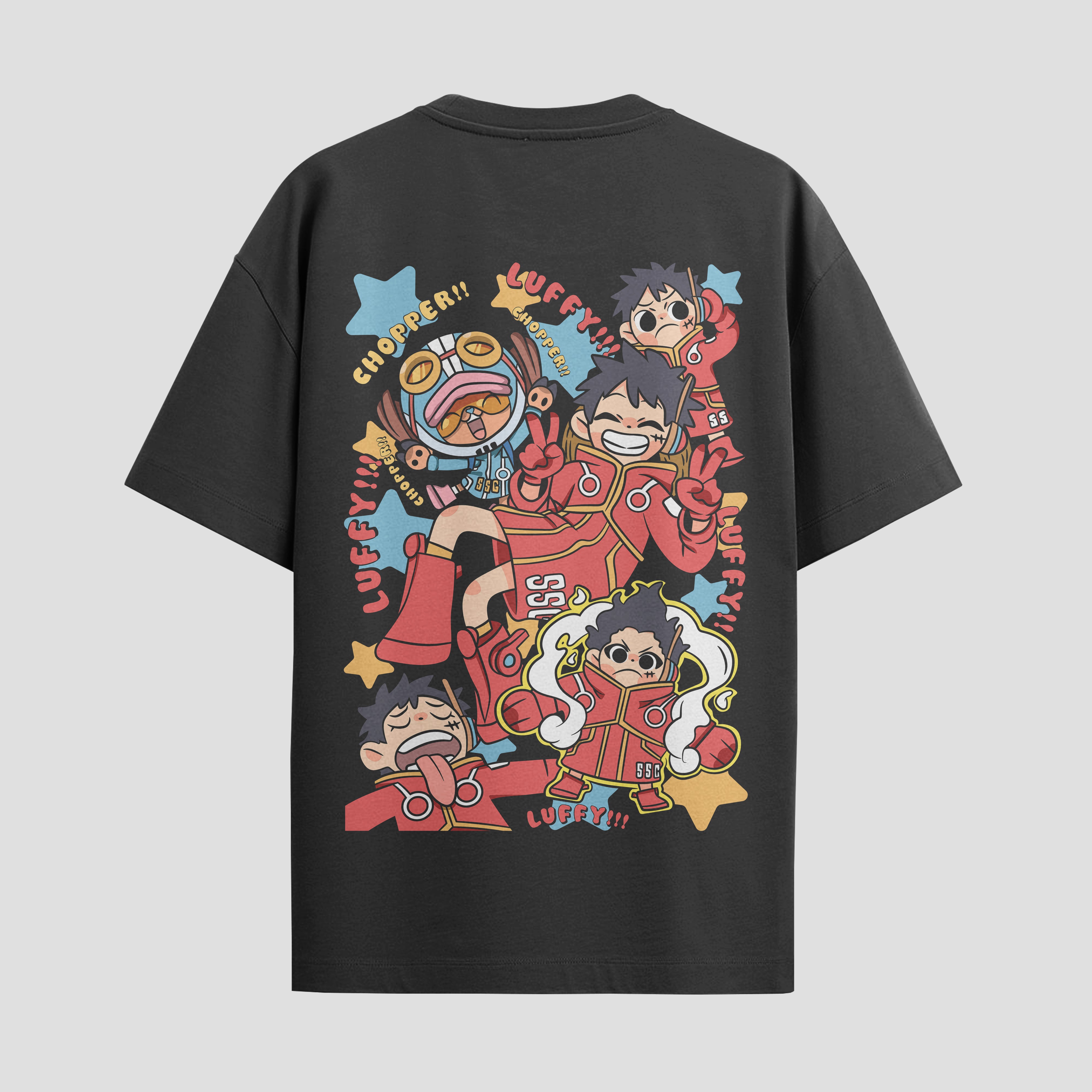 Playera urbana de anime y gaming ExtraLife MX, corte Standard Fit unisex ligero y transpirable en color Deep Black y Pure White, ropa de uso diario para gym y casual.