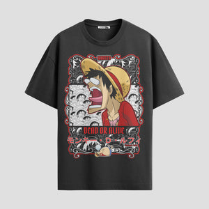 Playera urbana de anime y gaming ExtraLife MX, corte Standard Fit unisex ligero y transpirable en color Deep Black y Pure White, ropa de uso diario para gym y casual.
