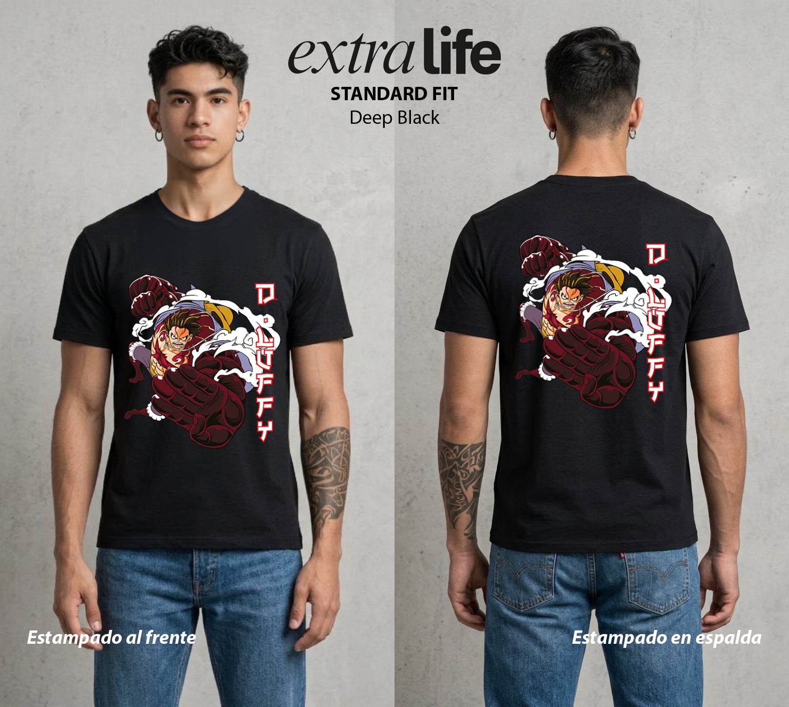 Mar de los Piratas | Engranaje del Capitan #03163 - Playera Standard Fit | Deep Black - Foto en modelo