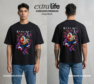 Mar de los Piratas | Capitan en Modo Bestia #03164 - Playera Oversized Premium | Deep Black - Foto en modelo