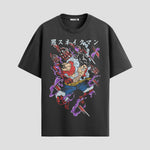 Playera urbana de anime y gaming ExtraLife MX, corte Standard Fit unisex ligero y transpirable en color Deep Black y Pure White, ropa de uso diario para gym y casual.