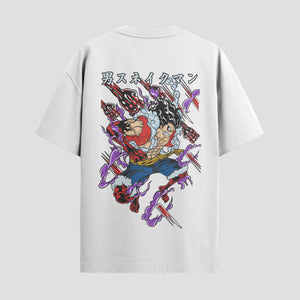 Playera urbana de anime y gaming ExtraLife MX, corte Standard Fit unisex ligero y transpirable en color Deep Black y Pure White, ropa de uso diario para gym y casual.