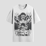 Playera urbana de anime y gaming ExtraLife MX, corte Standard Fit unisex ligero y transpirable en color Deep Black y Pure White, ropa de uso diario para gym y casual.