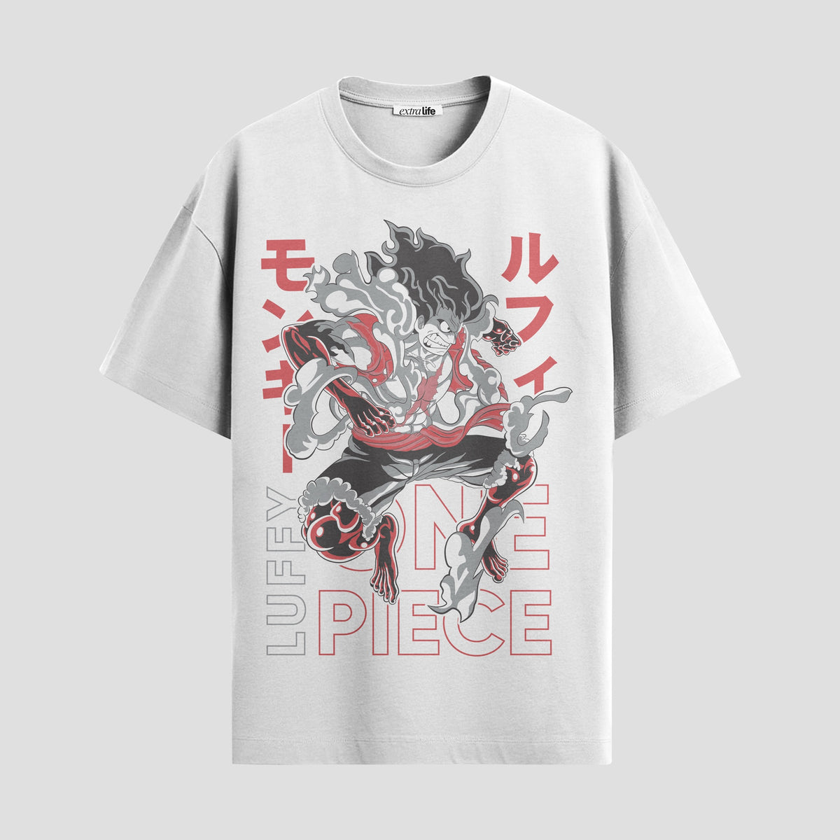 Playera urbana de anime y gaming ExtraLife MX, corte Classic Premium unisex ligero y transpirable en color Deep Black y Pure White, ropa de uso diario para gym y casual.