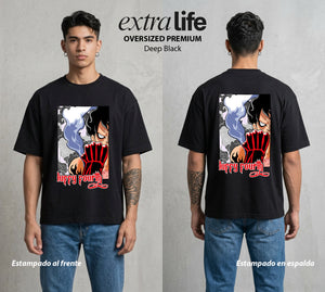 Mar de los Piratas | Transformacion del Capitan #03167 - Playera Oversized Premium | Deep Black - Foto en modelo