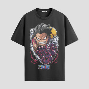 Playera urbana de anime y gaming ExtraLife MX, corte Standard Fit unisex ligero y transpirable en color Deep Black y Pure White, ropa de uso diario para gym y casual.