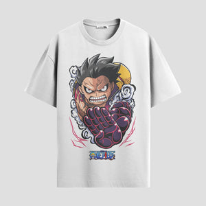 Playera urbana de anime y gaming ExtraLife MX, corte Standard Fit unisex ligero y transpirable en color Deep Black y Pure White, ropa de uso diario para gym y casual.
