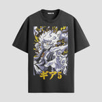 Playera urbana de anime y gaming ExtraLife MX, corte Standard Fit unisex ligero y transpirable en color Deep Black y Pure White, ropa de uso diario para gym y casual.