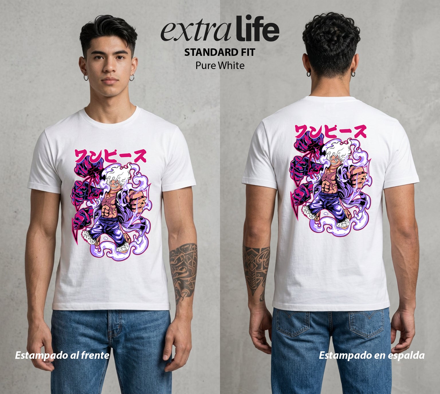 Mar de los Piratas | El Engranaje Final #03173 - Playera Standard Fit | Pure White - Foto en modelo