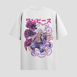 Playera urbana de anime y gaming ExtraLife MX, corte Standard Fit unisex ligero y transpirable en color Deep Black y Pure White, ropa de uso diario para gym y casual.