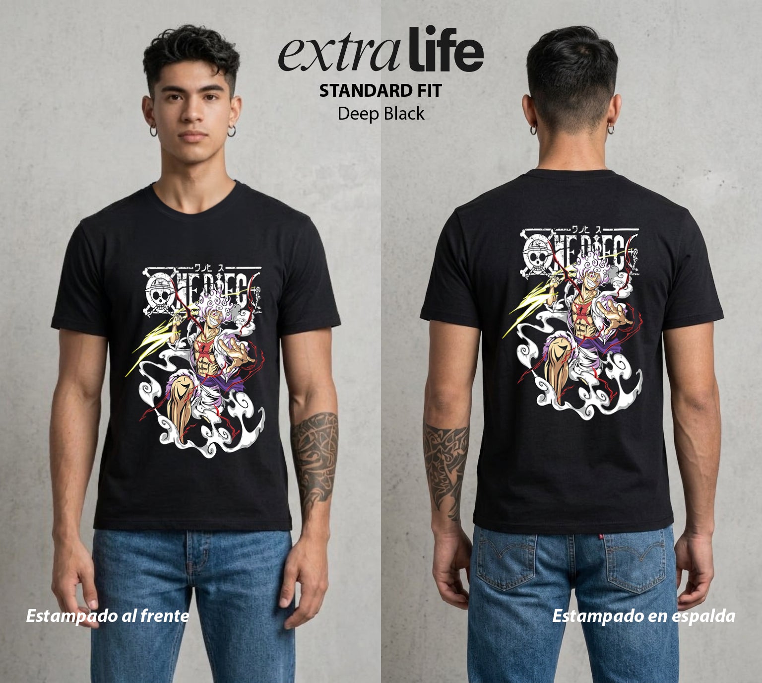 Mar de los Piratas | Goma en el Limite #03179 - Playera Standard Fit | Deep Black - Foto en modelo