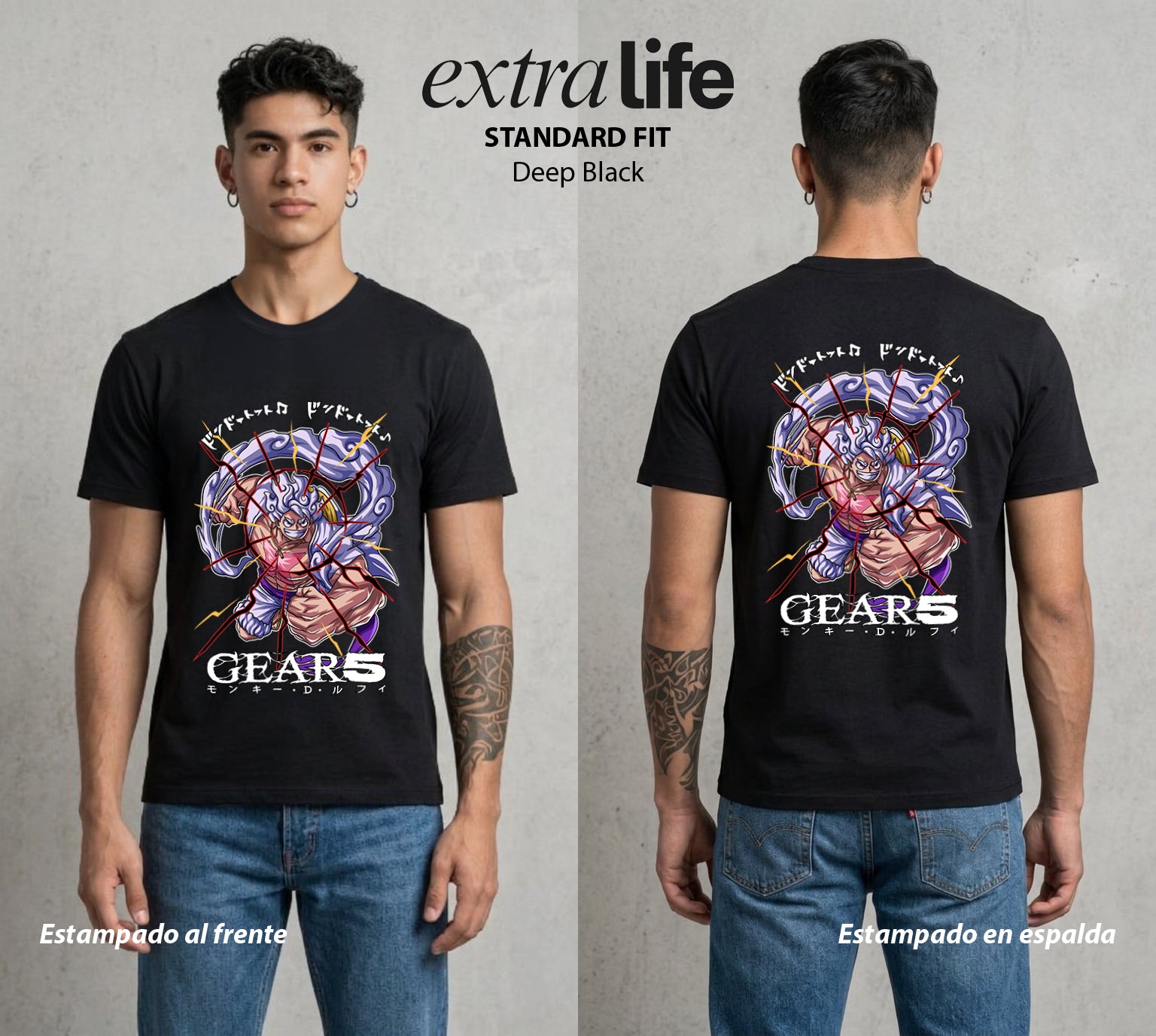 Mar de los Piratas | Gear del Sombrero #03182 - Playera Standard Fit | Deep Black - Foto en modelo