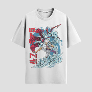 Playera urbana de anime y gaming ExtraLife MX, corte Standard Fit unisex ligero y transpirable en color Deep Black y Pure White, ropa de uso diario para gym y casual.
