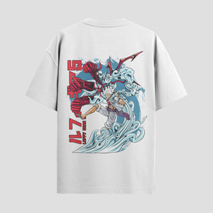 Playera urbana de anime y gaming ExtraLife MX, corte Standard Fit unisex ligero y transpirable en color Deep Black y Pure White, ropa de uso diario para gym y casual.