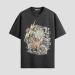 Playera urbana de anime y gaming ExtraLife MX, corte Standard Fit unisex ligero y transpirable en color Deep Black y Pure White, ropa de uso diario para gym y casual.