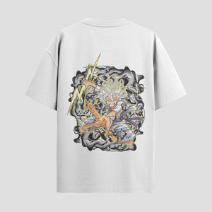 Playera urbana de anime y gaming ExtraLife MX, corte Standard Fit unisex ligero y transpirable en color Deep Black y Pure White, ropa de uso diario para gym y casual.