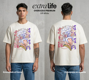 Mar de los Piratas | Transformacion del Capitan #03188 - Playera Oversized Premium | Off White - Foto en modelo