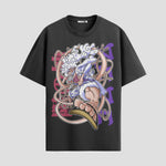 Playera urbana de anime y gaming ExtraLife MX, corte Standard Fit unisex ligero y transpirable en color Deep Black y Pure White, ropa de uso diario para gym y casual.