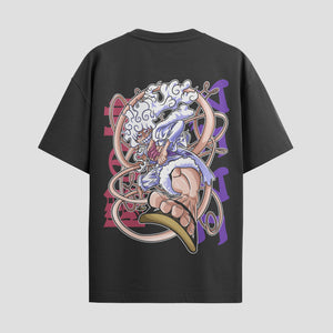 Playera urbana de anime y gaming ExtraLife MX, corte Standard Fit unisex ligero y transpirable en color Deep Black y Pure White, ropa de uso diario para gym y casual.