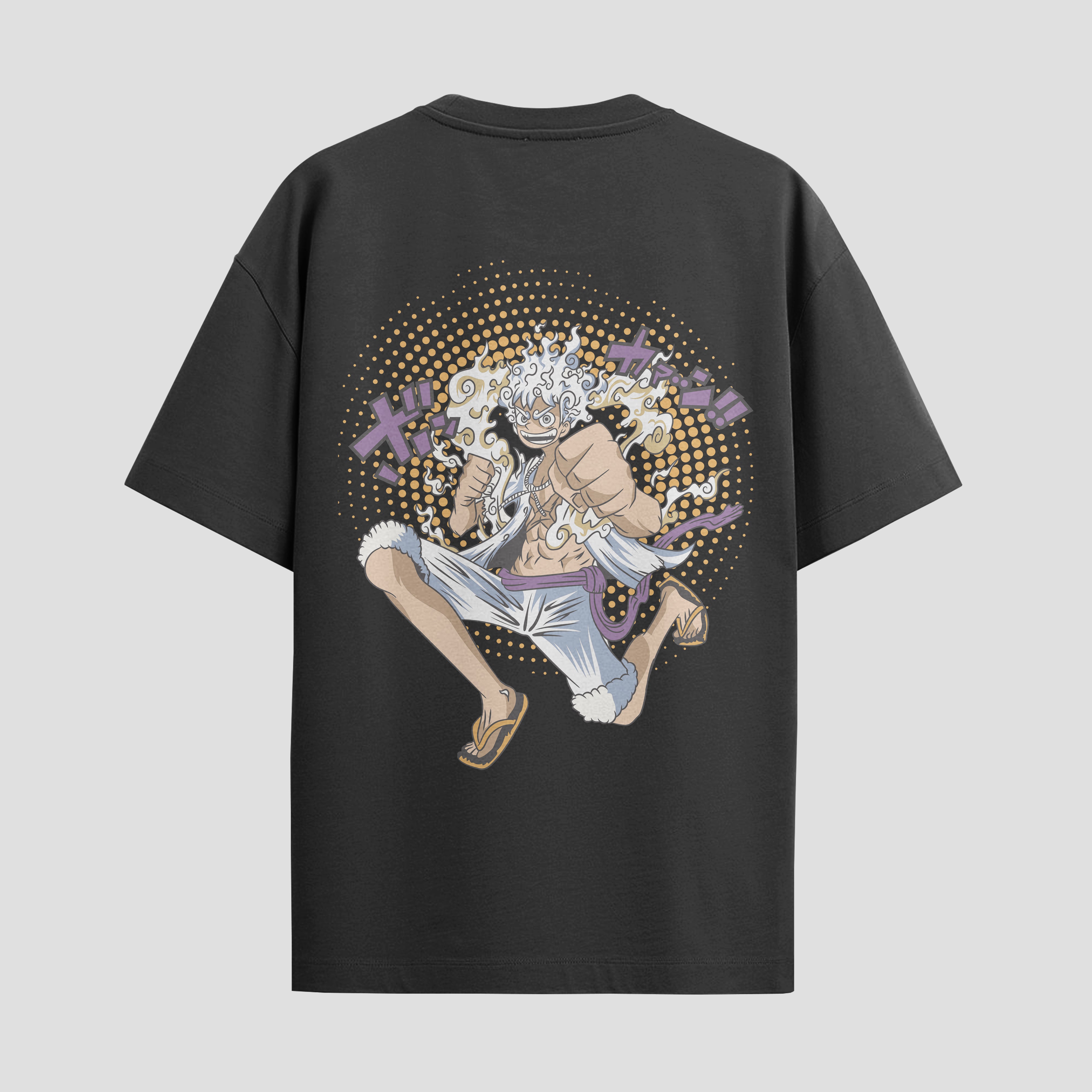 Playera urbana de anime y gaming ExtraLife MX, corte Standard Fit unisex ligero y transpirable en color Deep Black y Pure White, ropa de uso diario para gym y casual.