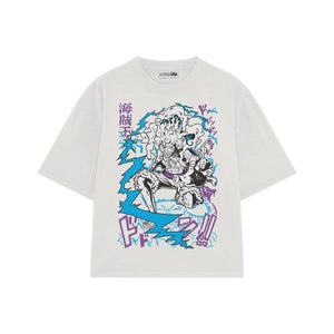 Playera streetwear premium de anime y gaming ExtraLife MX, corte oversized drop shoulder ligero y fresco en color Deep Black y Off-White, moda urbana mexicana de culto.