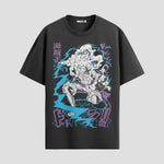 Playera urbana de anime y gaming ExtraLife MX, corte Standard Fit unisex ligero y transpirable en color Deep Black y Pure White, ropa de uso diario para gym y casual.