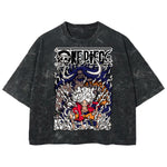 Playera streetwear premium de anime y gaming ExtraLife MX, corte boxy deluxe mineral wash heavyweight en color Acid Wash, moda urbana mexicana de culto.