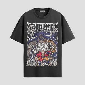 Playera urbana de anime y gaming ExtraLife MX, corte Standard Fit unisex ligero y transpirable en color Deep Black y Pure White, ropa de uso diario para gym y casual.
