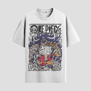 Playera urbana de anime y gaming ExtraLife MX, corte Standard Fit unisex ligero y transpirable en color Deep Black y Pure White, ropa de uso diario para gym y casual.