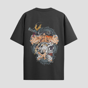 Playera urbana de anime y gaming ExtraLife MX, corte Standard Fit unisex ligero y transpirable en color Deep Black y Pure White, ropa de uso diario para gym y casual.