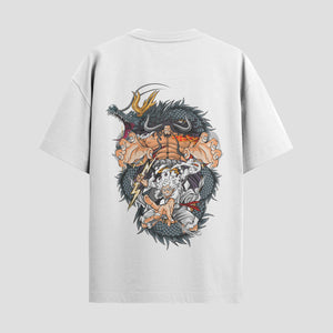 Playera urbana de anime y gaming ExtraLife MX, corte Standard Fit unisex ligero y transpirable en color Deep Black y Pure White, ropa de uso diario para gym y casual.