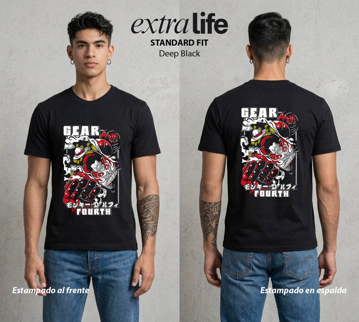 Mar de los Piratas | Cuarto Engranaje #03198 - Playera Classic Premium | Deep Black - Foto en modelo