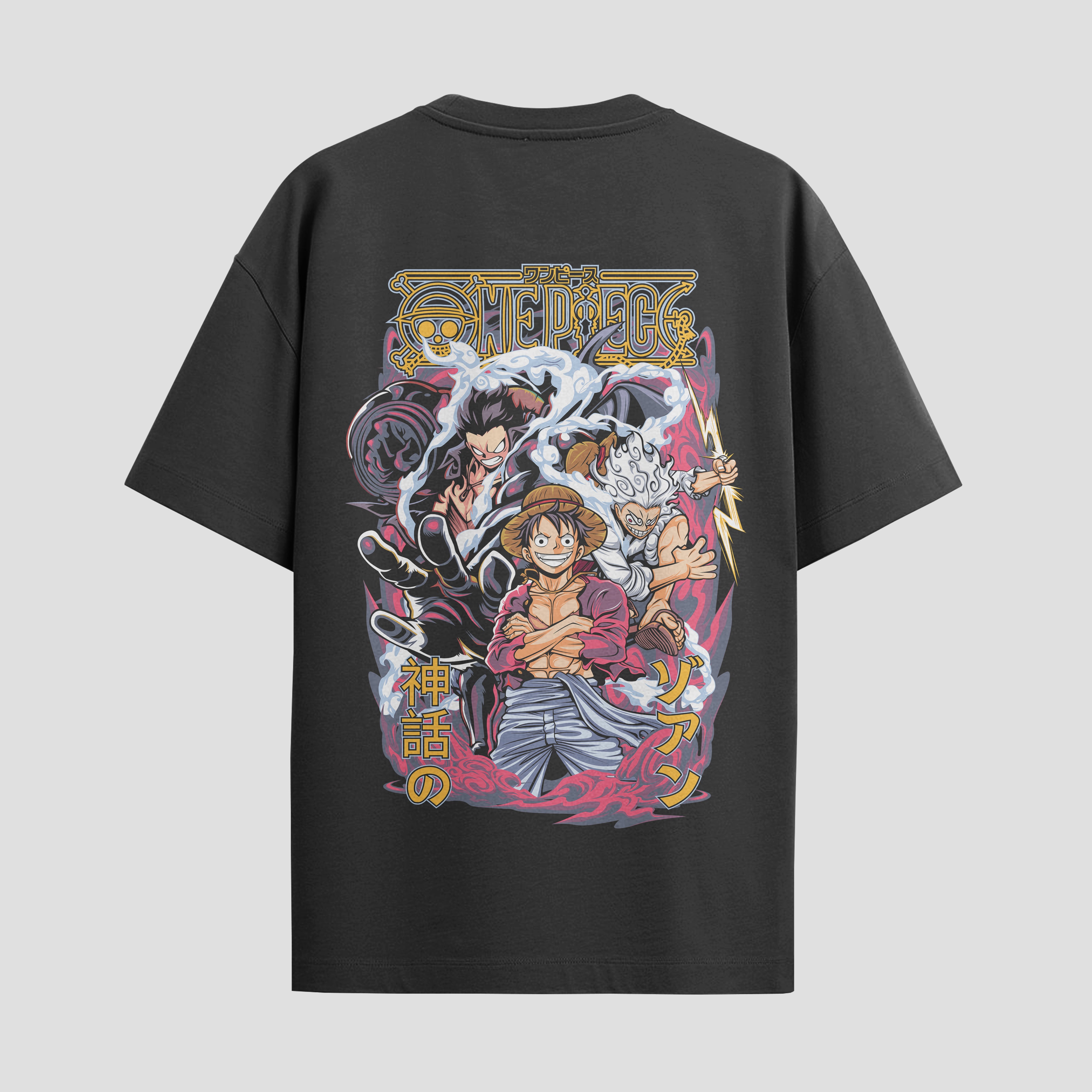 Playera urbana de anime y gaming ExtraLife MX, corte Standard Fit unisex ligero y transpirable en color Deep Black y Pure White, ropa de uso diario para gym y casual.