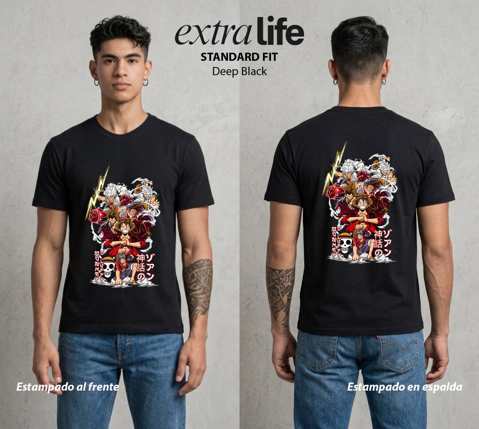 Mar de los Piratas | Pirata de Goma #03201 - Playera Standard Fit | Deep Black - Foto en modelo