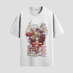 Playera urbana de anime y gaming ExtraLife MX, corte Standard Fit unisex ligero y transpirable en color Deep Black y Pure White, ropa de uso diario para gym y casual.