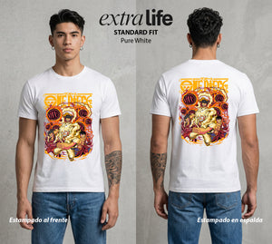Mar de los Piratas | El del Sombrero de Paja #03202 - Playera Classic Premium | Pure White - Foto en modelo