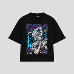 Playera streetwear premium de anime y gaming ExtraLife MX, corte oversized drop shoulder ligero y fresco en color Deep Black y Off-White, moda urbana mexicana de culto.