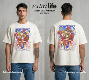 Mar de los Piratas | El Futuro Rey #03204 - Playera Oversized Premium | Off White - Foto en modelo