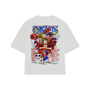Playera streetwear premium de anime y gaming ExtraLife MX, corte oversized drop shoulder ligero y fresco en color Deep Black y Off-White, moda urbana mexicana de culto.