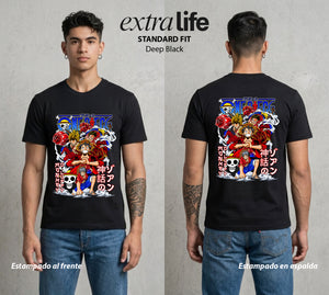 Mar de los Piratas | El Futuro Rey #03204 - Playera Standard Fit | Deep Black - Foto en modelo