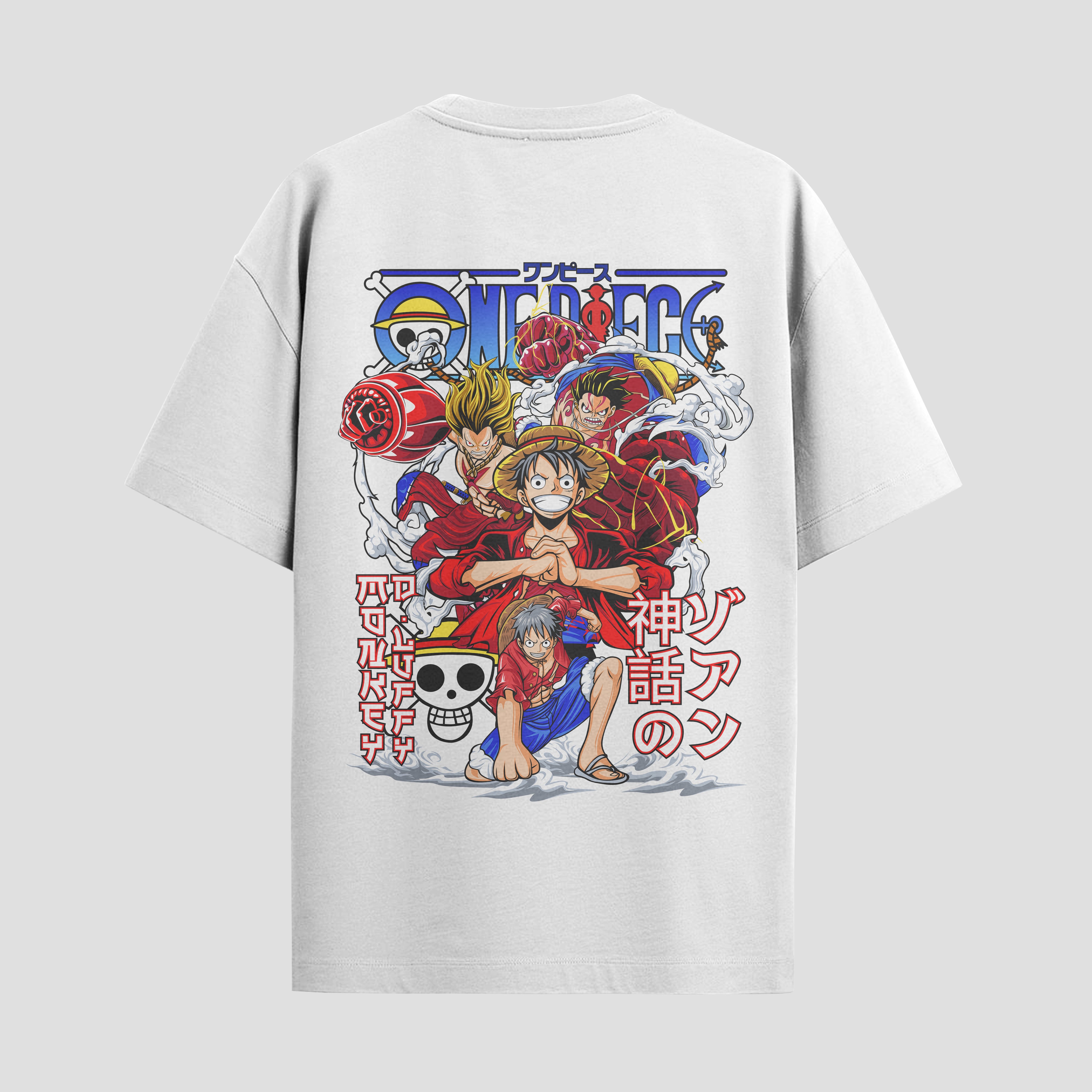 Playera urbana de anime y gaming ExtraLife MX, corte Standard Fit unisex ligero y transpirable en color Deep Black y Pure White, ropa de uso diario para gym y casual.