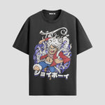 Playera urbana de anime y gaming ExtraLife MX, corte Standard Fit unisex ligero y transpirable en color Deep Black y Pure White, ropa de uso diario para gym y casual.