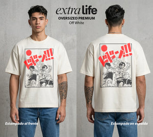 Mar de los Piratas | Llama del Mar #03219 - Playera Oversized Premium | Off White - Foto en modelo