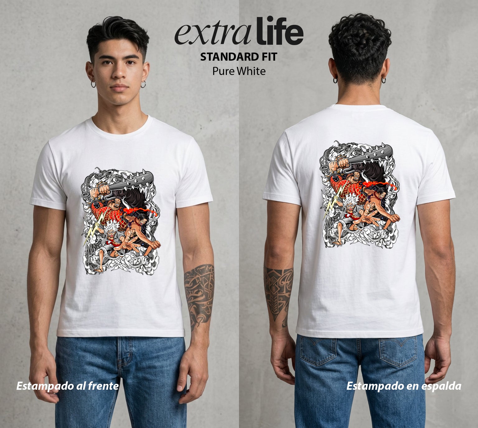 Mar de los Piratas | El Dragon del Mundo #03221 - Playera Standard Fit | Pure White - Foto en modelo