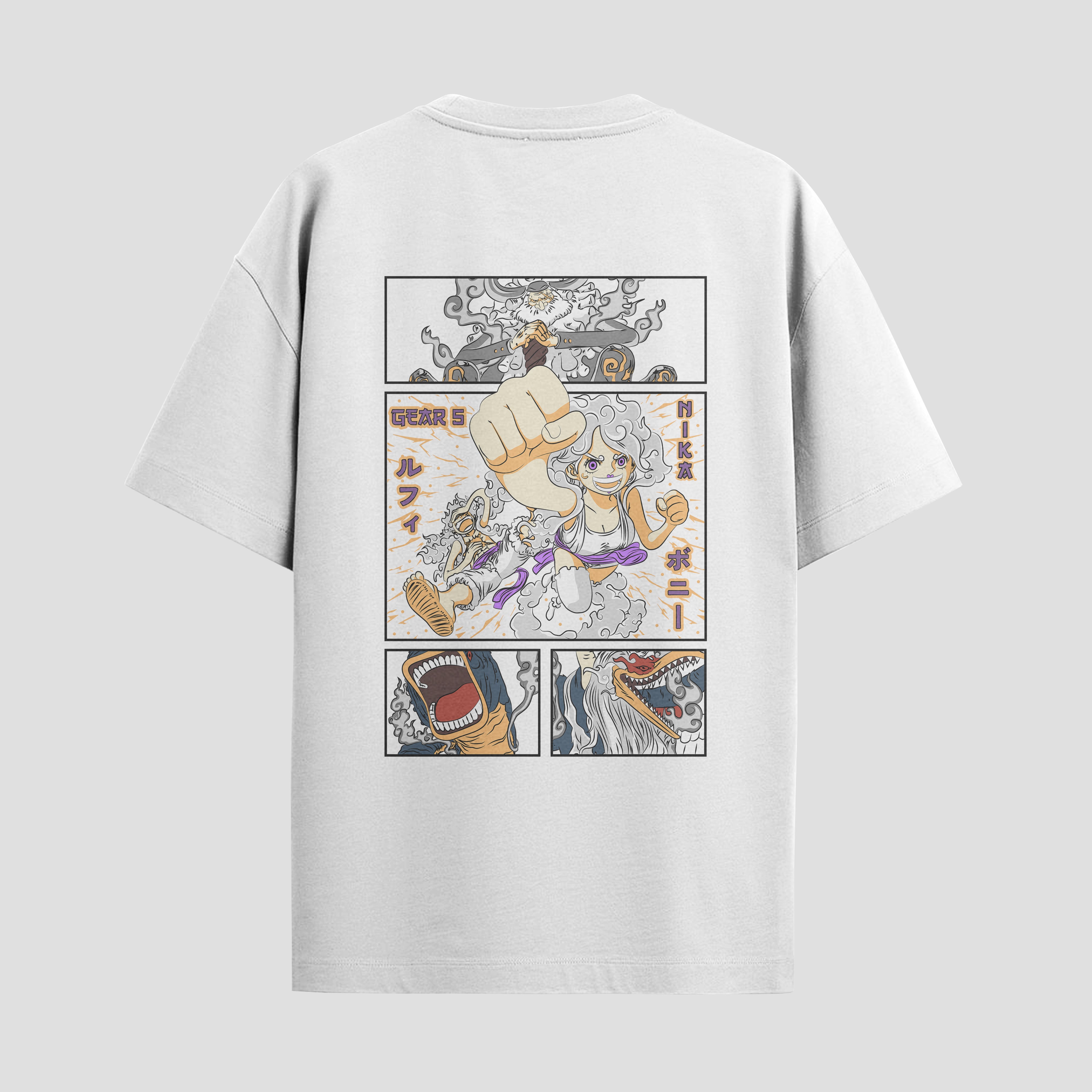 Playera urbana de anime y gaming ExtraLife MX, corte Standard Fit unisex ligero y transpirable en color Deep Black y Pure White, ropa de uso diario para gym y casual.