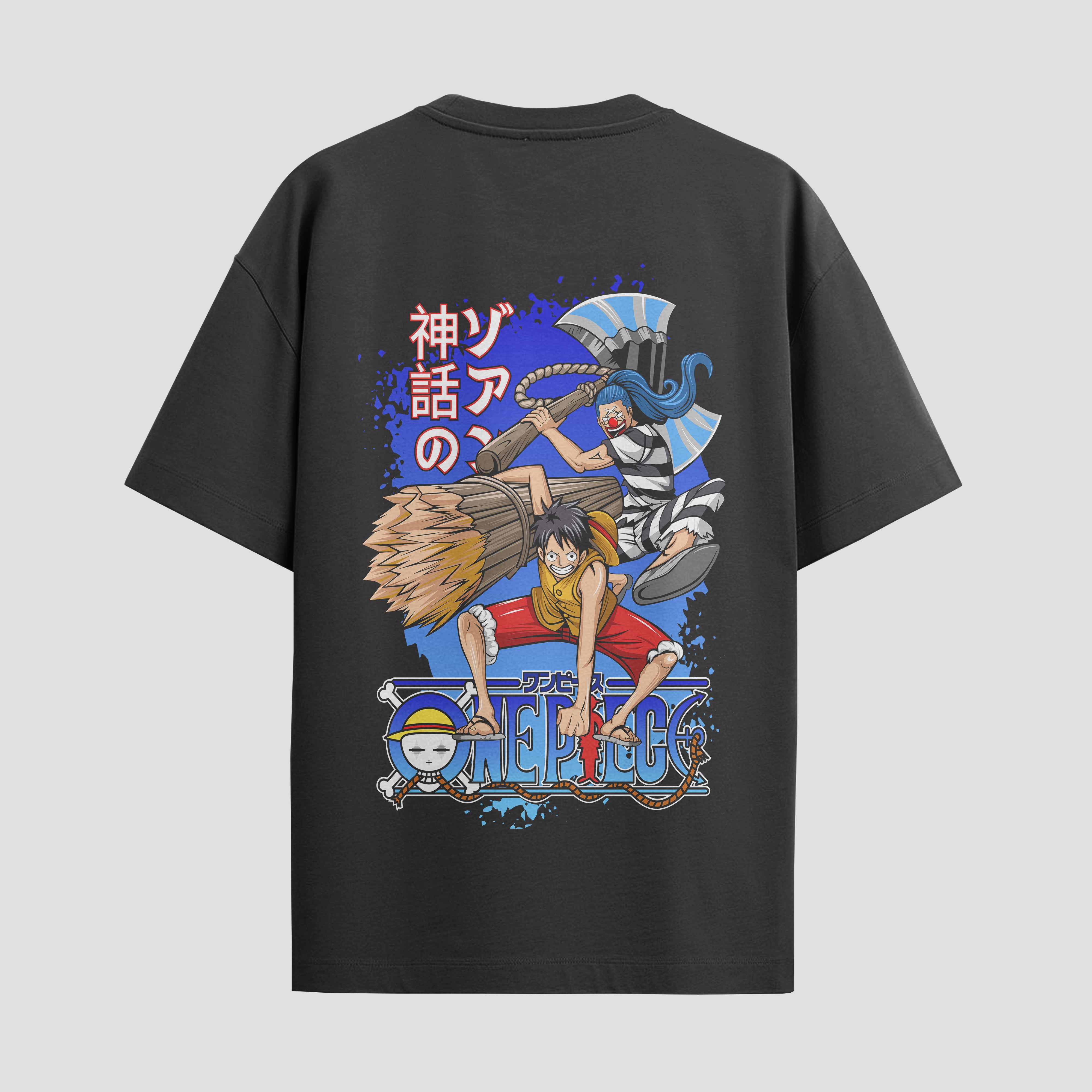 Playera urbana de anime y gaming ExtraLife MX, corte Standard Fit unisex ligero y transpirable en color Deep Black y Pure White, ropa de uso diario para gym y casual.