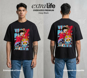 Mar de los Piratas | El Medico Reno #03226 - Playera Oversized Premium | Deep Black - Foto en modelo