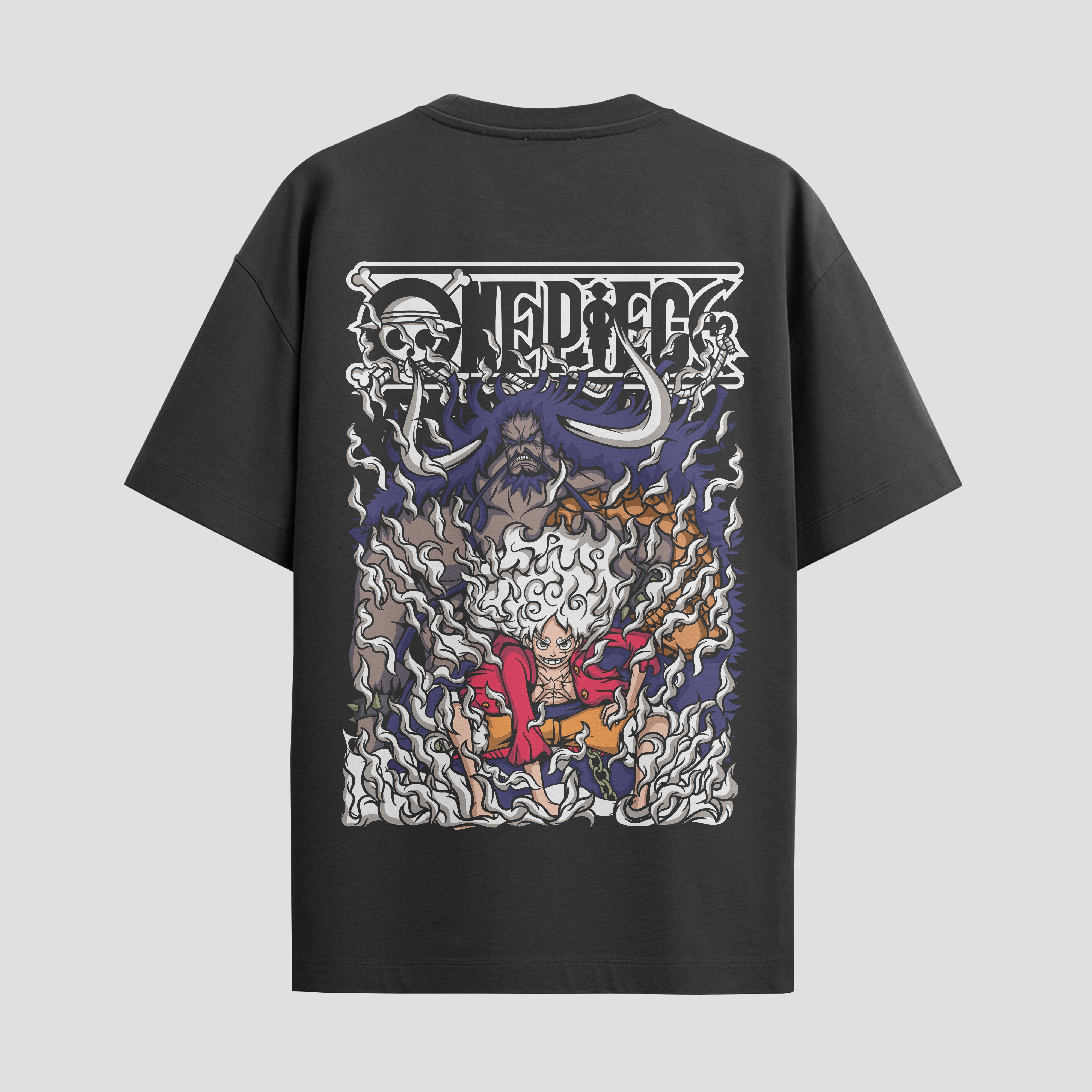 Playera urbana de anime y gaming ExtraLife MX, corte Standard Fit unisex ligero y transpirable en color Deep Black y Pure White, ropa de uso diario para gym y casual.