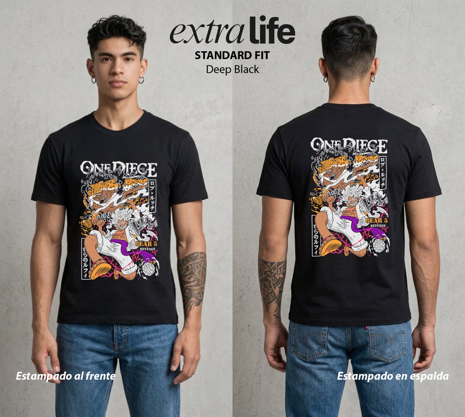 Mar de los Piratas | Capitan de Goma #03230 - Playera Standard Fit | Deep Black - Foto en modelo