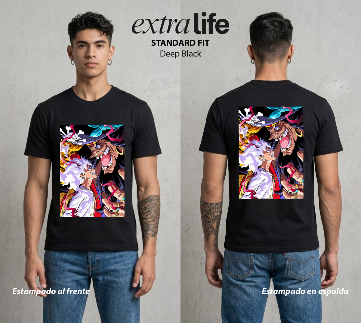 Mar de los Piratas | Capitan de Goma #03231 - Playera Classic Premium | Deep Black - Foto en modelo